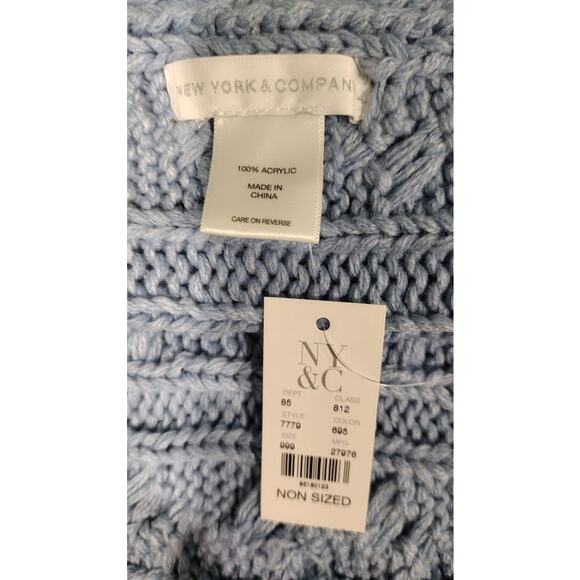 NY & Compnay Cable Knit Bulky Infinity Scarf, Light Blue NWT - Picture 4 of 4